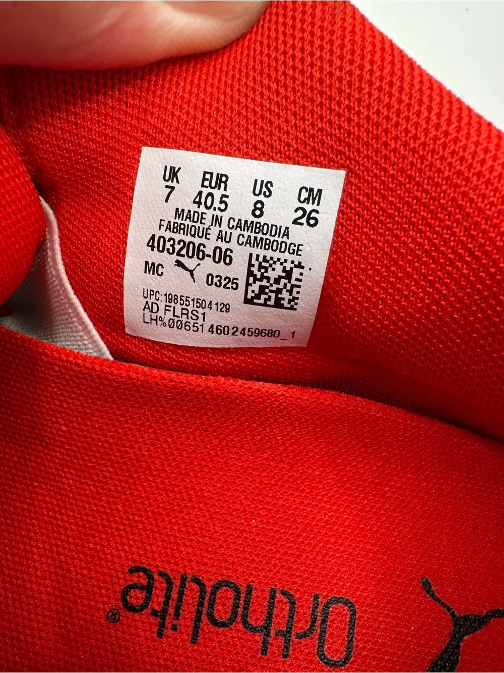 Puma Red and White Spike-Style Athletic Sneakers visible defects